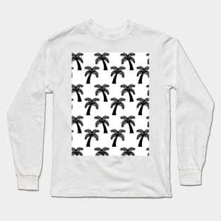 Black and white palm tree pattern Long Sleeve T-Shirt